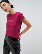 Na-kd Darlin Print Tee In Burgundy - Red
