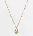 Asos Design 14k Gold Plated Necklace With Small Heart Padlock