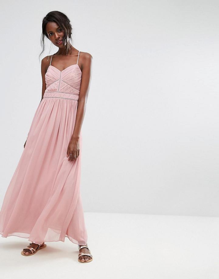 Oasis Chiffon Maxi Dress - Pink