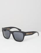 Versace Square Sunglasses With Side Detail - Black