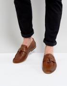 River Island Leather Loafer With Tassels In Tan - Tan