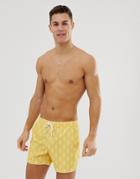 South Beach Recycled Swim Shorts In Ice Cream Print - Yellow