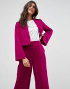 Asos Tailored Cropped Blazer With Rounded Shoulder - Pink