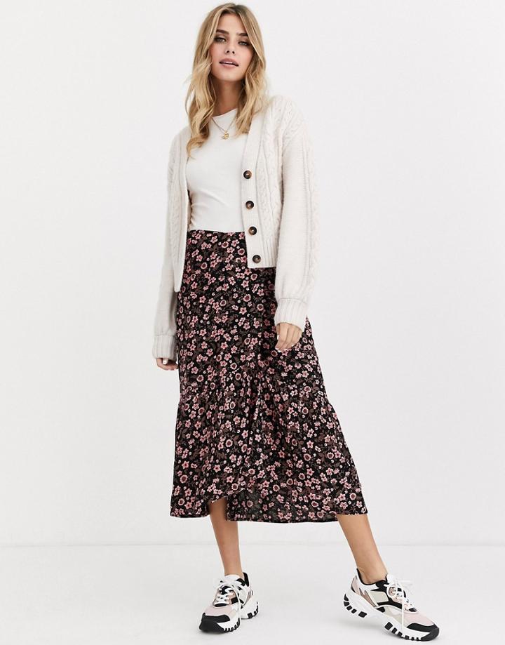 Only Volume Sleeve Sweater In Marl-beige