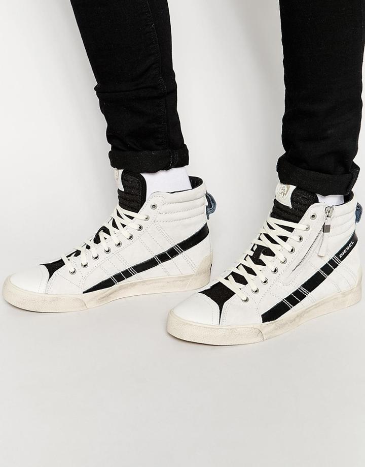 Diesel D-string Suede Sneakers - White