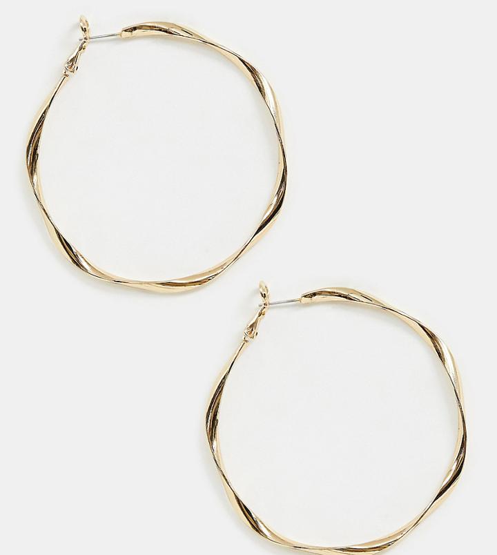 River Island Twist Hoop Earrings In Gold - Gold