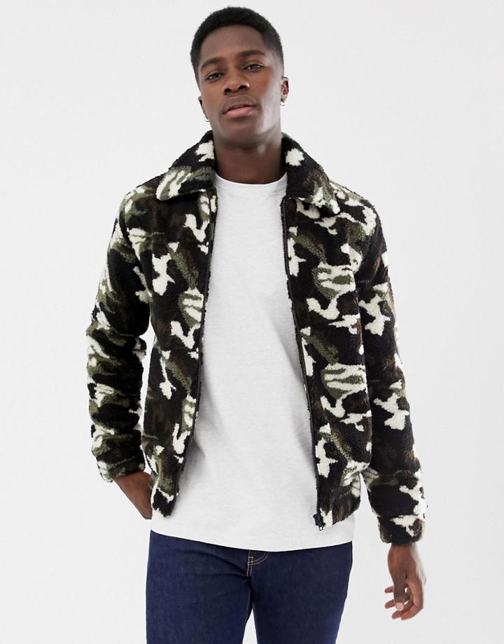 Another Influence Zip Through Fleece Jacket - Green