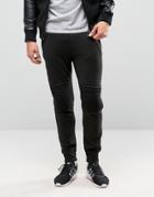 Only & Sons Sweat Jogger With Cuff Bottom & Knee Detail - Black