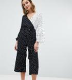 River Island Polka Dot Frill Sleeve Jumpsuit - Multi