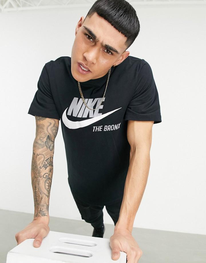 Nike Bronx Swoosh Logo T-shirt In Black