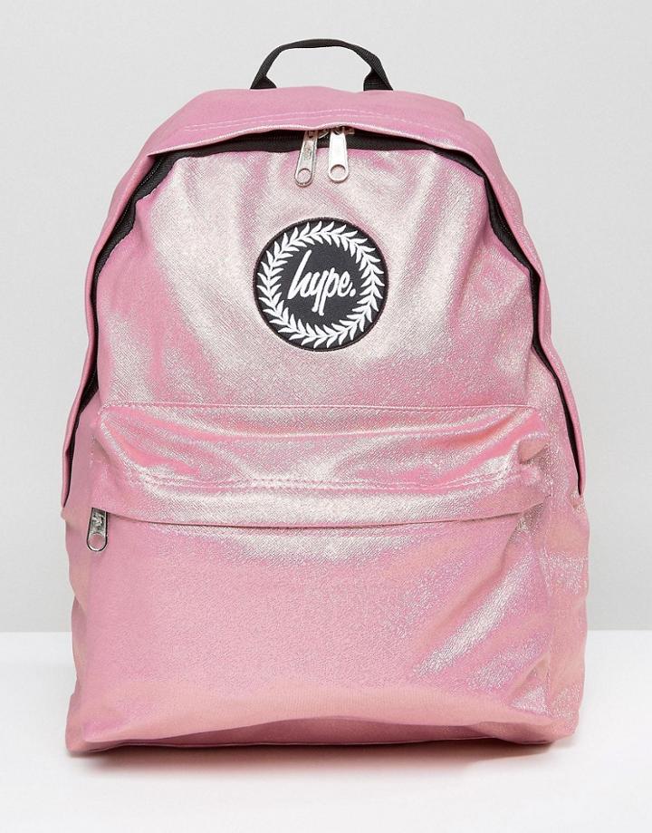 Hype Metallic Pink Pearl Effect Backpack - Pink