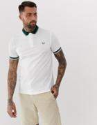 Fred Perry Contrast Rib Collar Polo In White