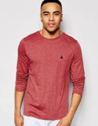 Asos Long Sleeve T-shirt With Triangle Logo In Red - Red