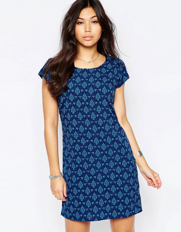 Vila Navy Print Shift Dress - Blue Print