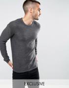 Only & Sons Knitted Sweater With Split Hem Detail - Black