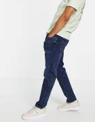 River Island Straight Jeans In Dark Blue-blues