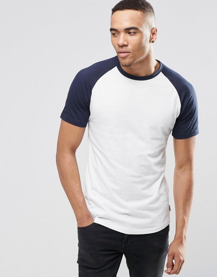 Jack & Jones T-shirt With Contrast Raglan Sleeves - Navy