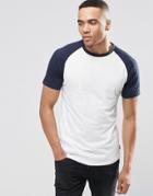 Jack & Jones T-shirt With Contrast Raglan Sleeves - Navy