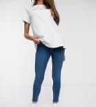 New Look Maternity Lift And Shape Overbump Jegging In Mid Blue-blues