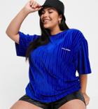 Collusion Plus Football Kit Oversized T-shirt In Blue-blues