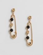 Krystal Swarovski Crystal Pin Earrings - Gold