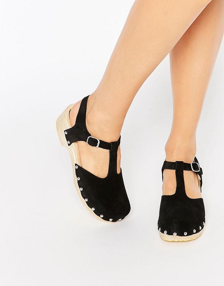 Asos Oakland Suede Clogs - Black