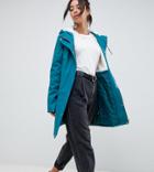 Asos Design Tall Fleece Lined Rainwear - Green