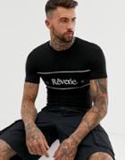 Asos Design Muscle T-shirt With Reverie Text-black