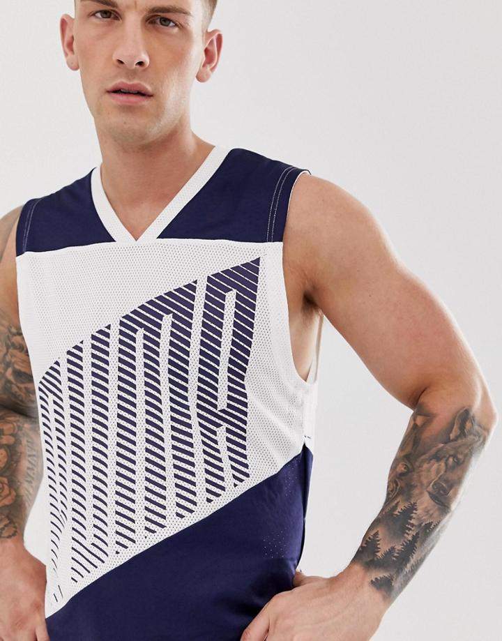 Puma Training Graphic Tank In Blue