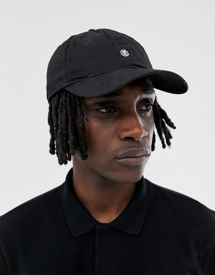Element Fluky Dad Cap With Small Logo In Black - Black