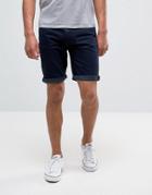Bellfield Overdye Denim Shorts - Blue