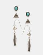 Asos Multipack Mini Festival Earrings - Turquoise