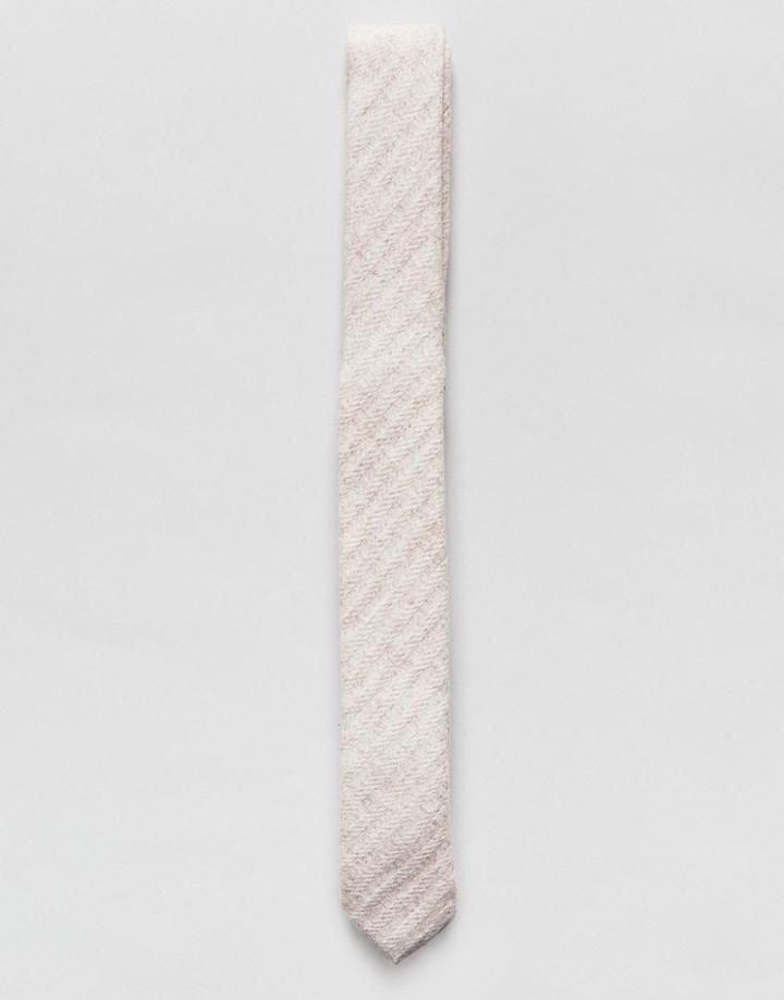 Noak Tie In Fleck Wool - Stone