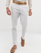 Asos Design Wedding Skinny Suit Pants In Stretch Cotton In Ice Gray - Gray