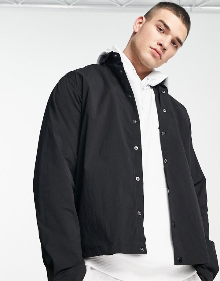 Jack & Jones Core Nylon Coach Jacket In Black