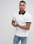 Fred Perry Slim Fit Matt Tipped Pique Polo Shirt In White - White
