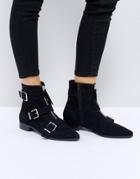 Asos Ayla Buckle Ankle Boots - Black