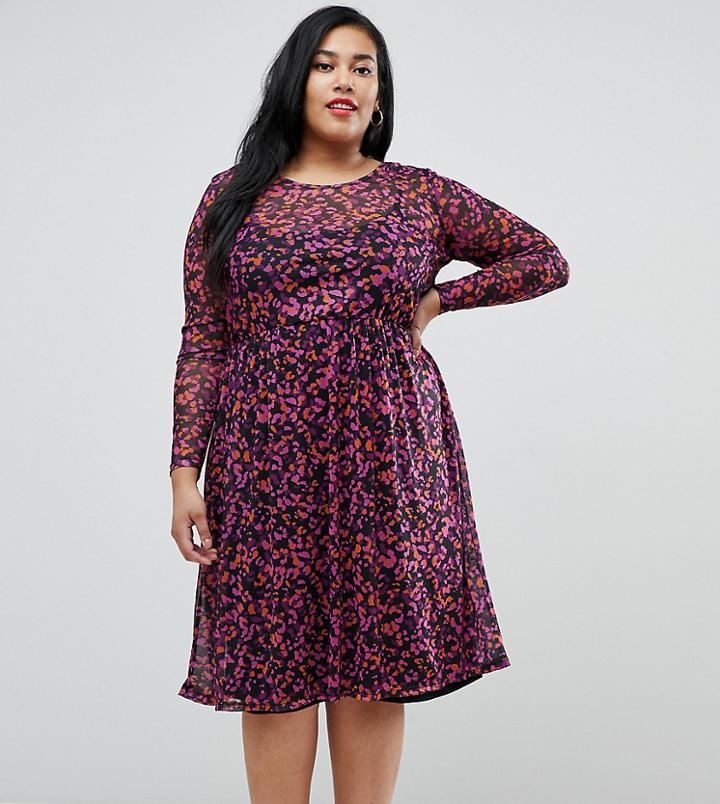 Junarose Sheer Leopard Print Midi Dress - Multi
