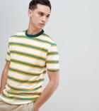 Asos Design Tall Retro Stripe Relaxed T-shirt - Multi
