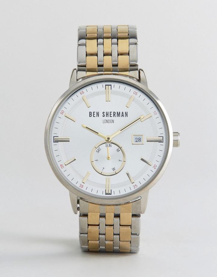 Ben Sherman Wb071gsm Bracelet Watch In Mixed Metal - Silver