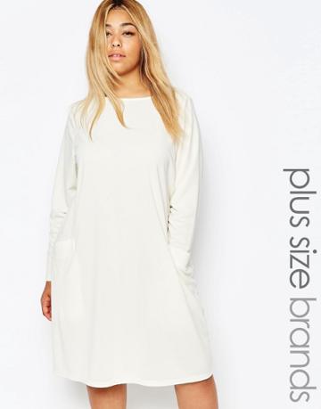 Carmakoma Shift Dress With Pockets - Cream
