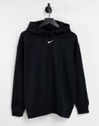 Nike Mini Swoosh Oversized Hoodie In Black-grey