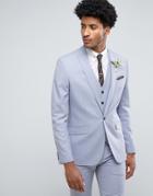 Farah Skinny Wedding Suit Jacket In Blue - Blue