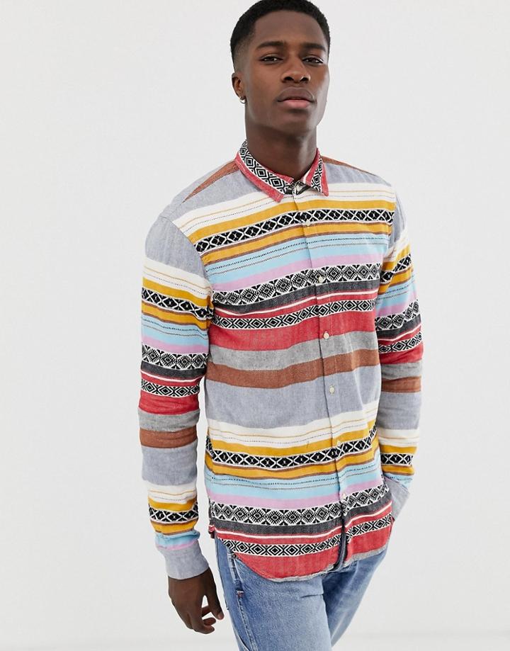 Scotch & Soda Regular Fit Shirt With Seasonal Jacquard Pattern - Multi