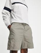 New Look Pull On Cargo Shorts In Gray-grey