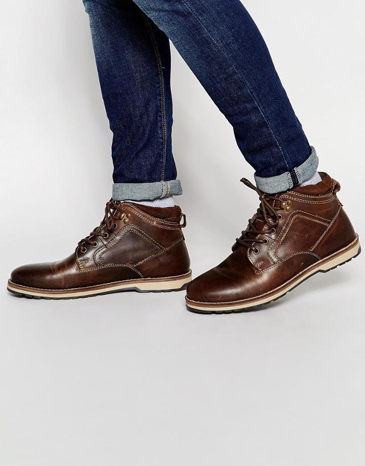 Red Tape Lace Up Boots - Brown