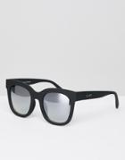 Quay Australia Sagano Cat Eye Sunglasses With Mirrored Lens - Black