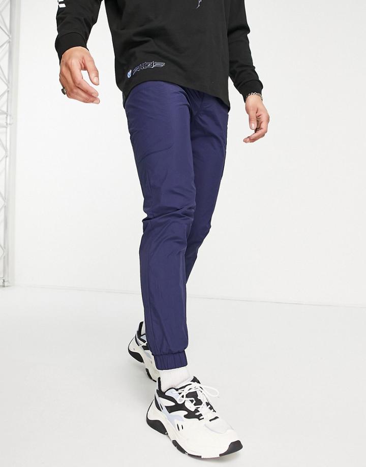Topman Skinny Nylon Cargo Pants In Navy