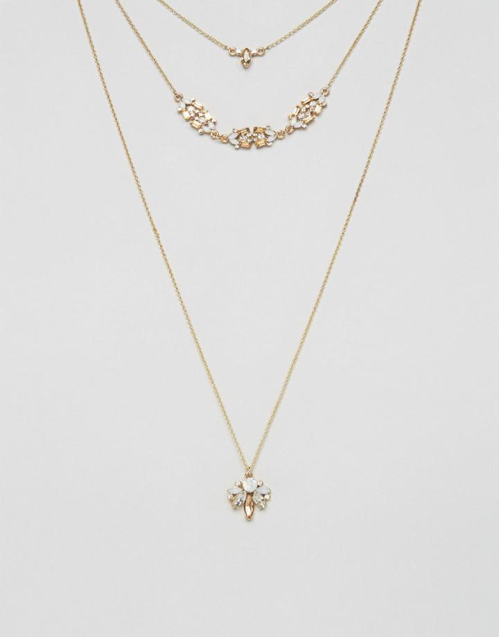 Johnny Loves Rosie Luci Amber Multi Row Necklace - Amber