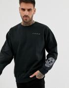 Bolongaro Trevor Skull Arm Print Sweatshirt-black